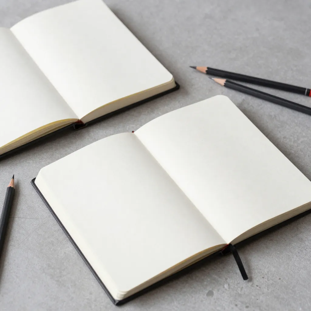 Sample drawings on different paper types