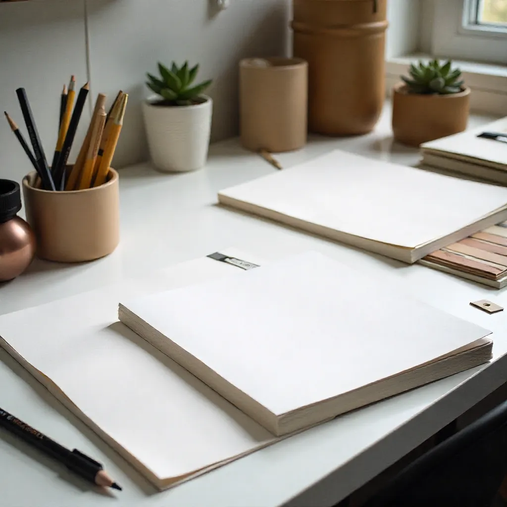 Artistic journal spread with hand-drawn illustrations and text