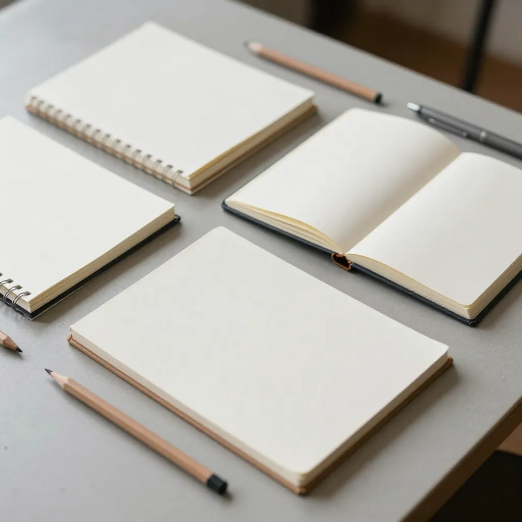 Mixed media collage combining paper, paint, and drawings