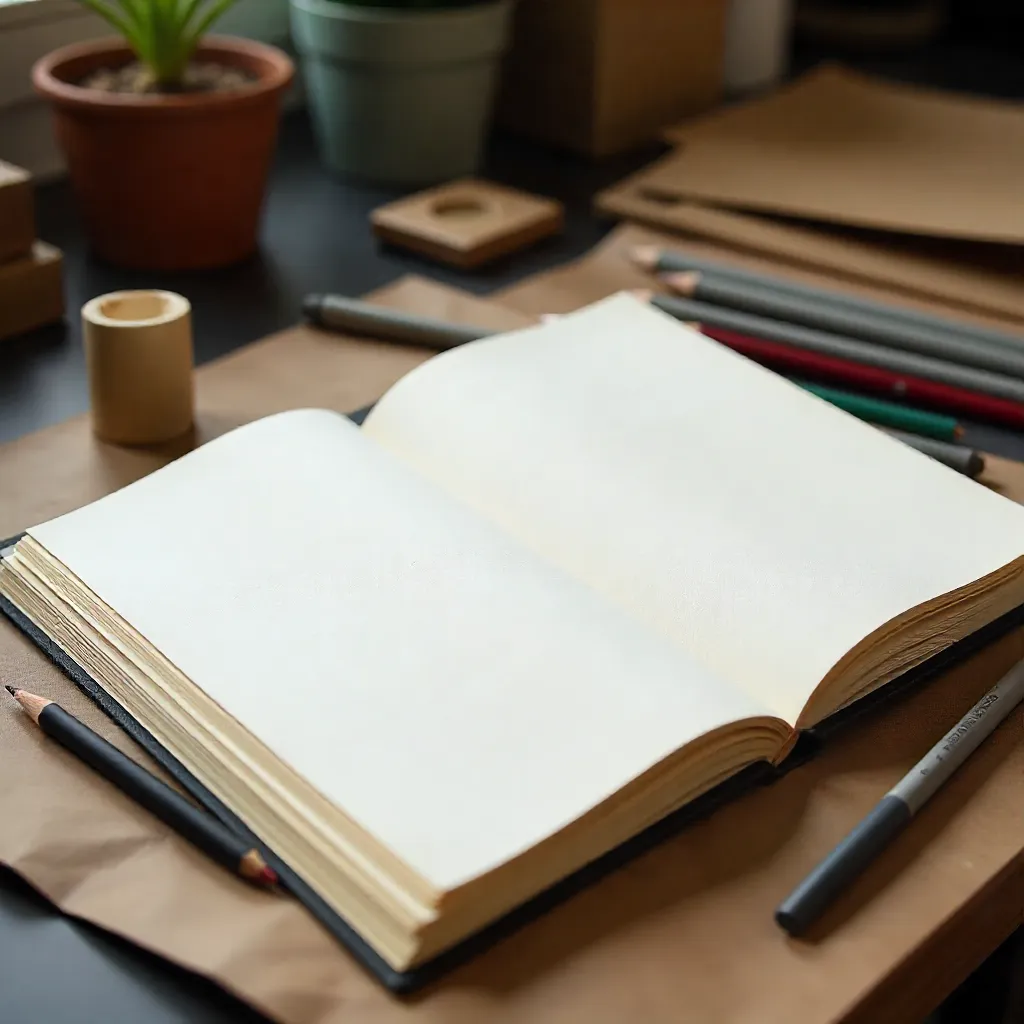 Customer browsing through various art journals