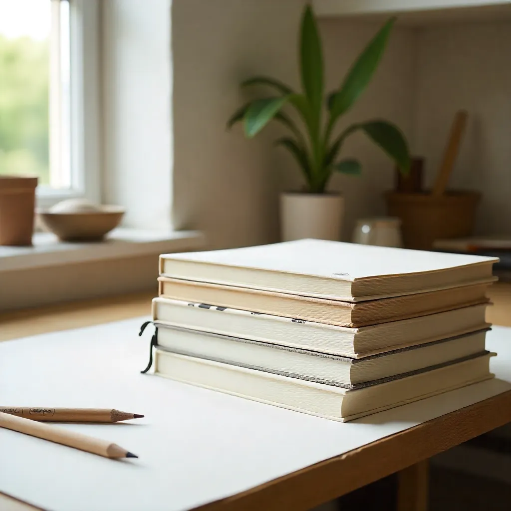 Store display showcasing various art journals
